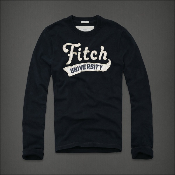 Abercrombie Fitch Hombres De Cuello Redondo Largo Remera AF5853